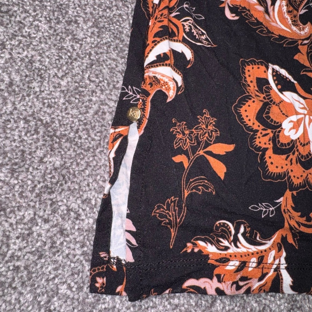 Liz Claiborne Women's Black, Brown, Orange 3/4 Sleeve Top - Size Medium - Picture 6 of 9